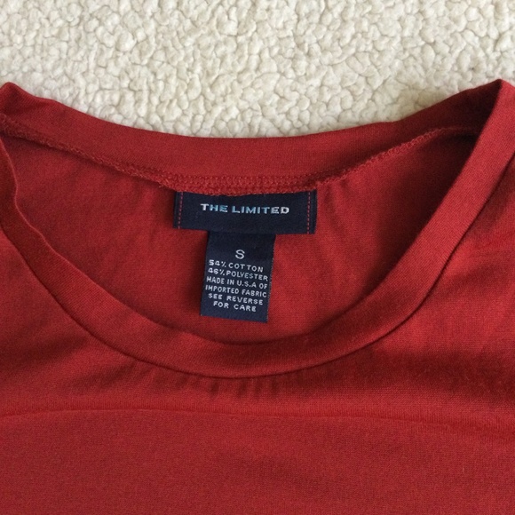 Vintage The Limited Short Sleeves Crew Neck Top Red w/ Sheen - Sz Small - Picture 4 of 11